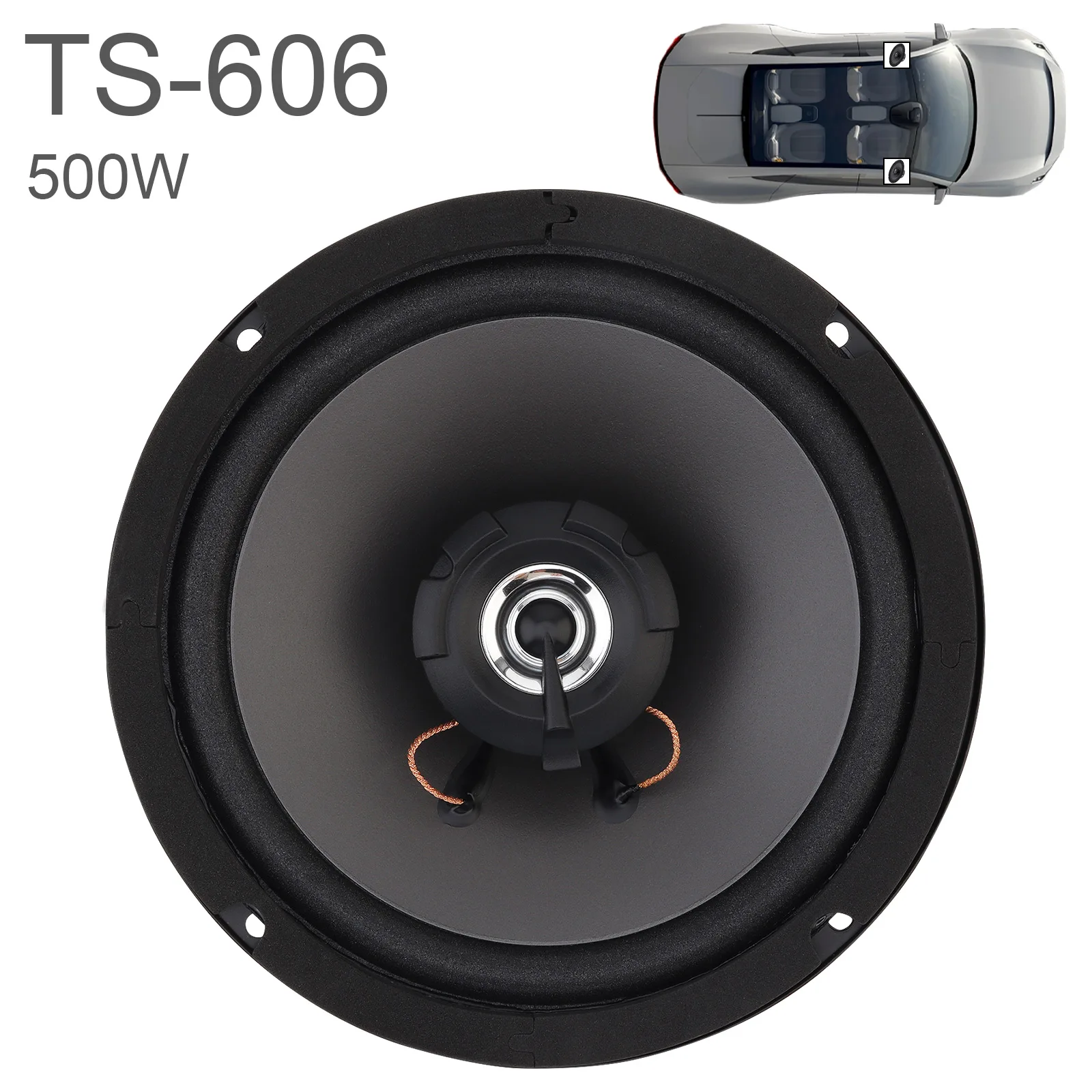 1 Piece 6 Inch Car Speakers 500W 2-Way Vehicle Door Subwoofer Car Audio Music Stereo Full Range Frequency Automotive Speaker