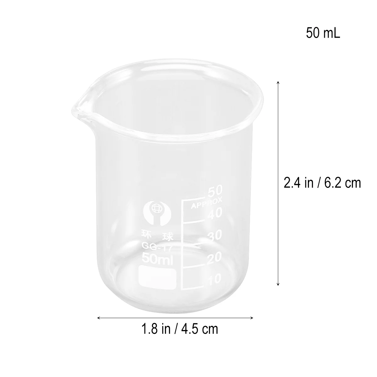 50 ML Eyeglass Kit Beaker Test Tubes Measuring Cup Coffee Beakers for Lab Travel