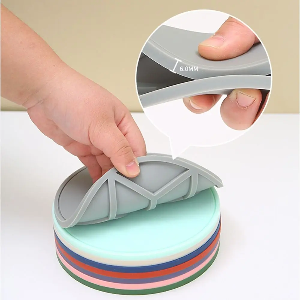 

5 шт. подарочный круглый коврик для обеденного стола, силиконовый термостойкий коврик для кружки, гибкие многоразовые подставки для горшков, украшение дома