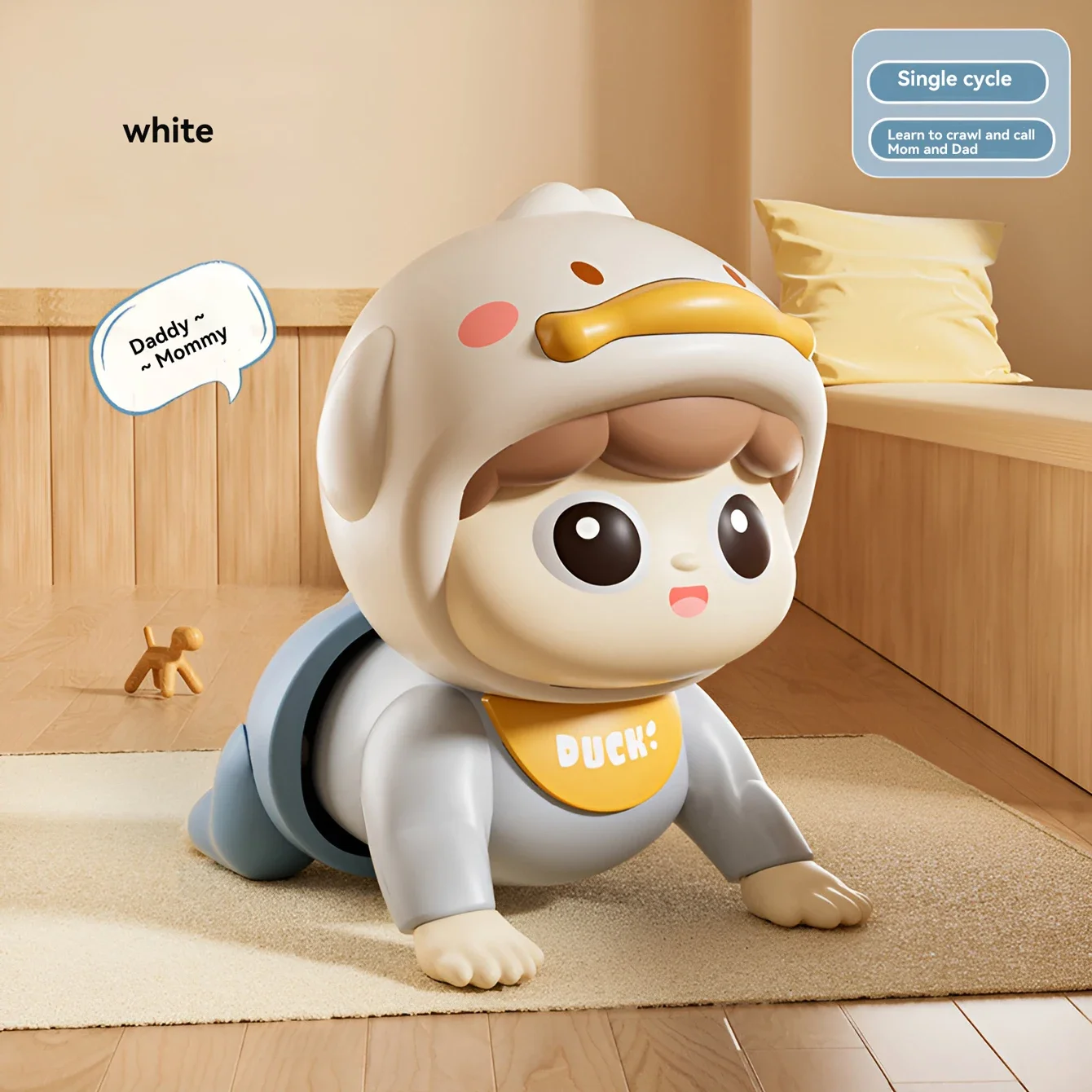 아기 크롤링 장난감 재미있는 전기 조기 교육 가이드 크롤링 음악 학습 구강 모드 장난감에는 배터리가 함께 제공되지 않습니다.