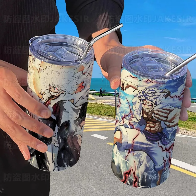 One Piece Luffy Fifth Gear Cartoon Anime Creative Stainless Steel Insulated Cup High-Looking Fashion Ins Portable Straw Cup