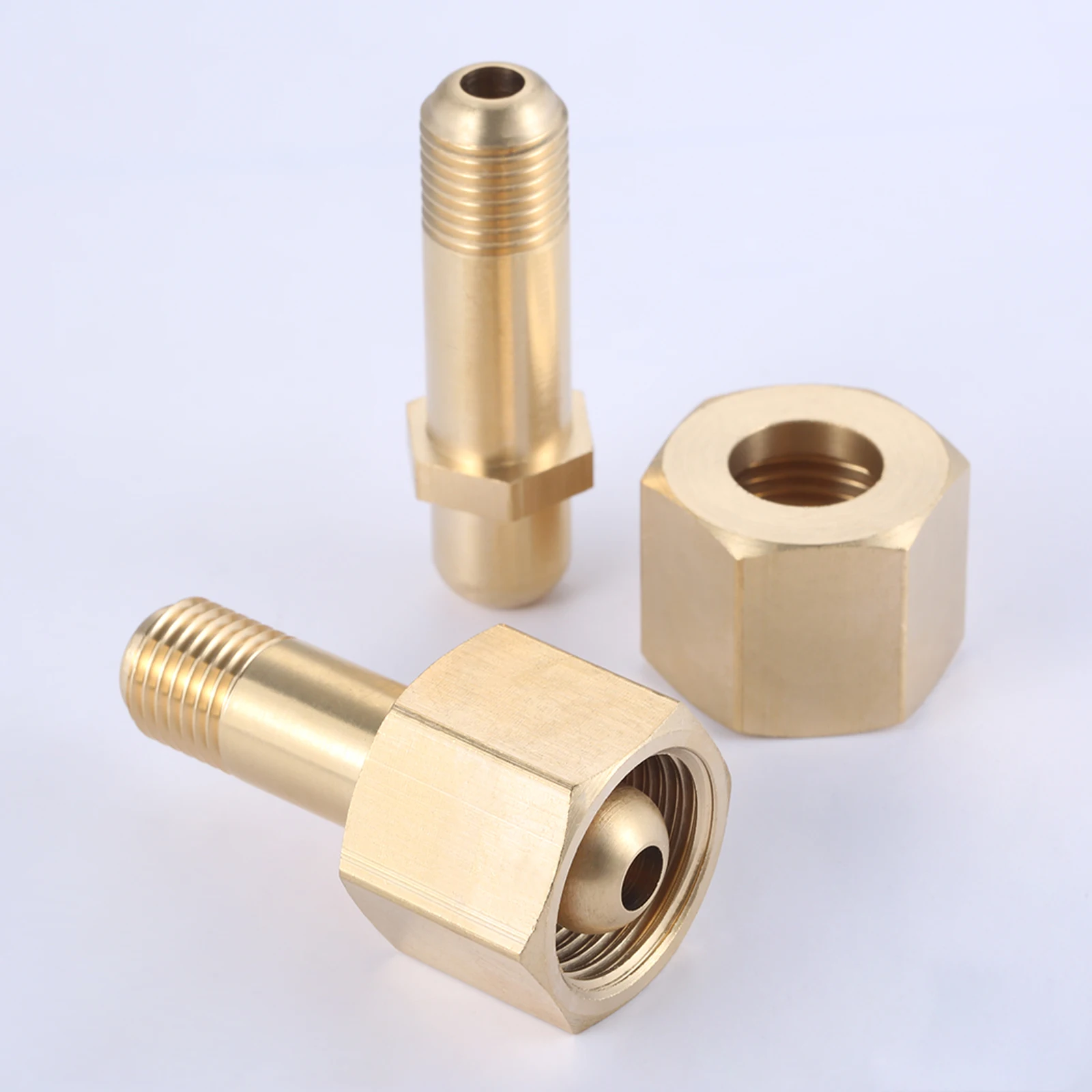 1pc Brass Adapter fit for Oxygen Cylinder Fitting Female G5/8 22.7mm to male M14*1.5 / NPT 1/2 13mm 3000 PSI Regulator