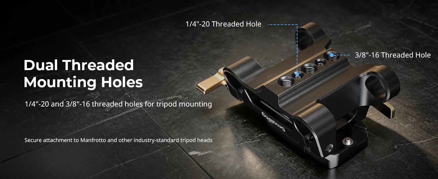 SmallRig Arca-Typ Montageplatte mit 15mm Doppelstangenklemme Universelle Integrierte Arca-Swiss Grundplatte mit Schnellwechselplatte -6761 – Detail 5
