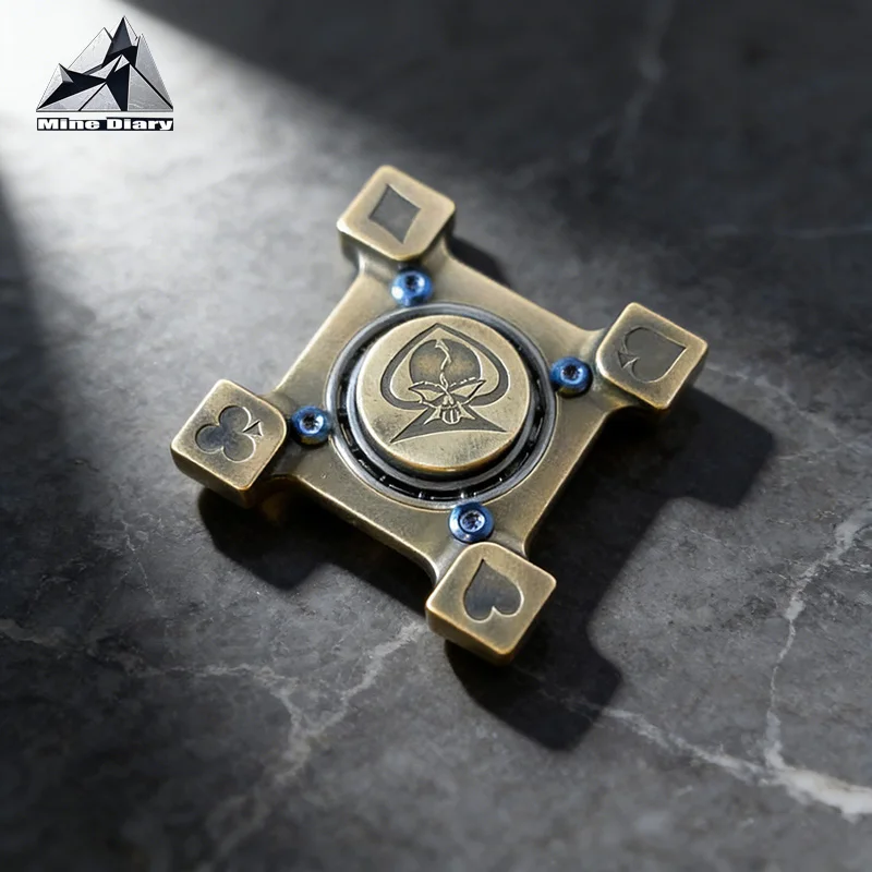 Vintage Messing Fidget Spinner Stressabbauendes Spielzeug EDC Desktop Ornament Tragbares Stressabbau- und Entspannungsspielzeug