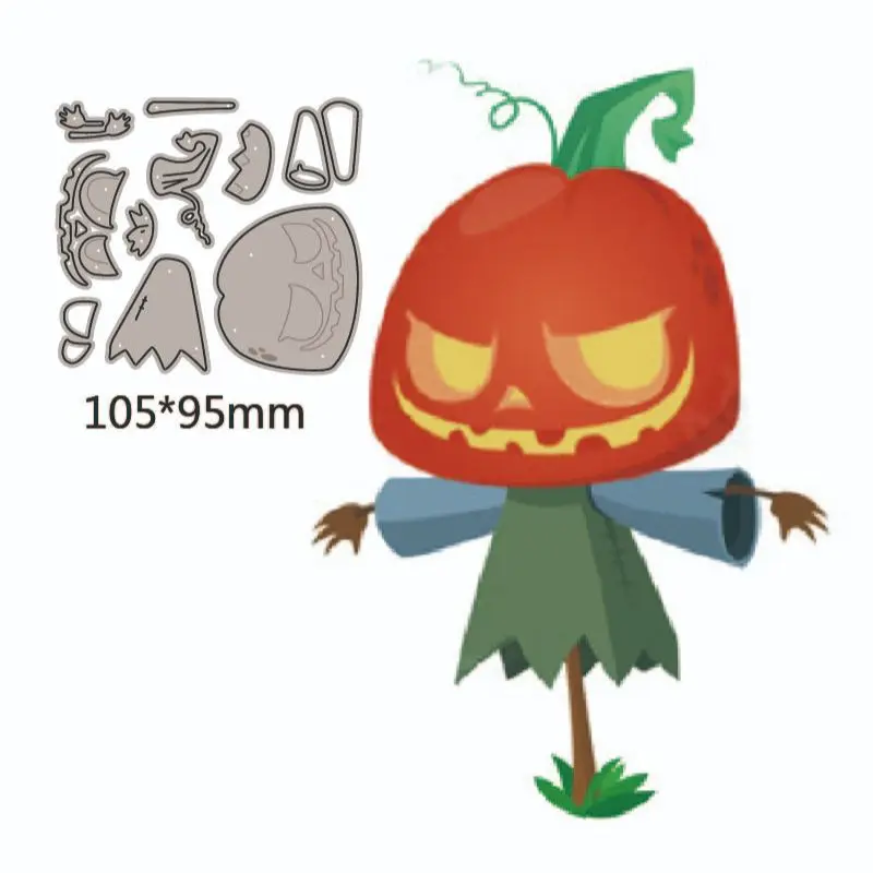 2023 Metal Cutting Dies Halloween Pumpkin Scarecrow Decoration Scrapbooking Emboss Clipbook Template Greeting Card handmad Dies