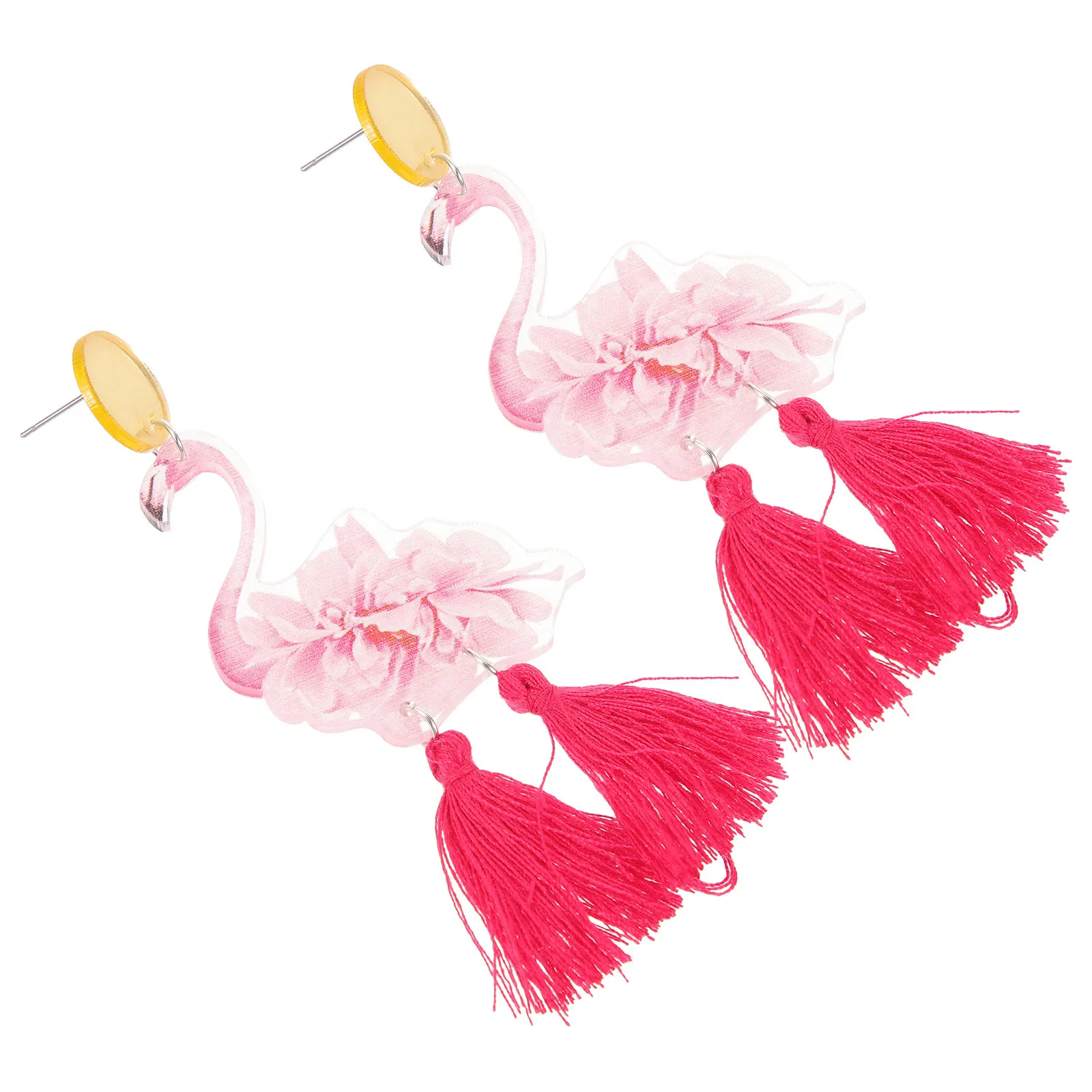 

Flamingo Earrings Teardrop Women Flamingo Animals Earrings for Girls Women Jewelry Set Dangle Stud Female Teen Animal Tassel