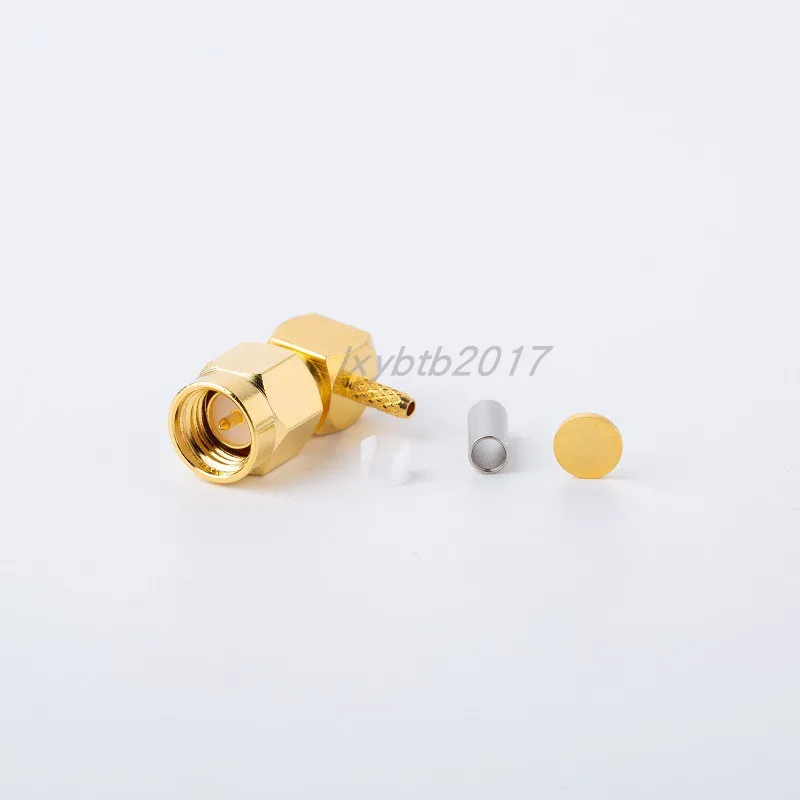 SMA-JW2 bent male connection RG178 crimp SFF-50-1-1 cable adaptation SYV-50-1 cable SMA-JW1