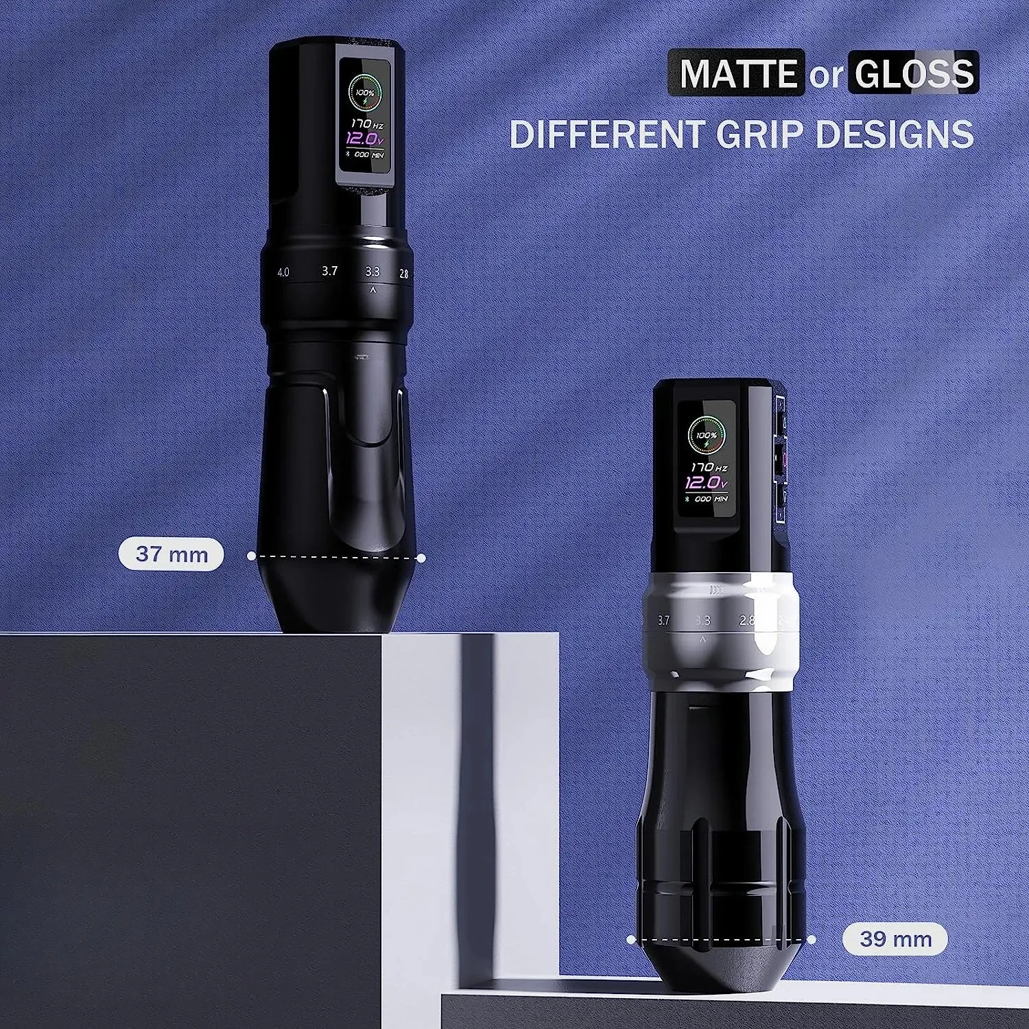 

Wireless Tattoo Machine Pen Adjustable Stroke 1600mAh Battery Power OLED Digital Display Tattoo Gun