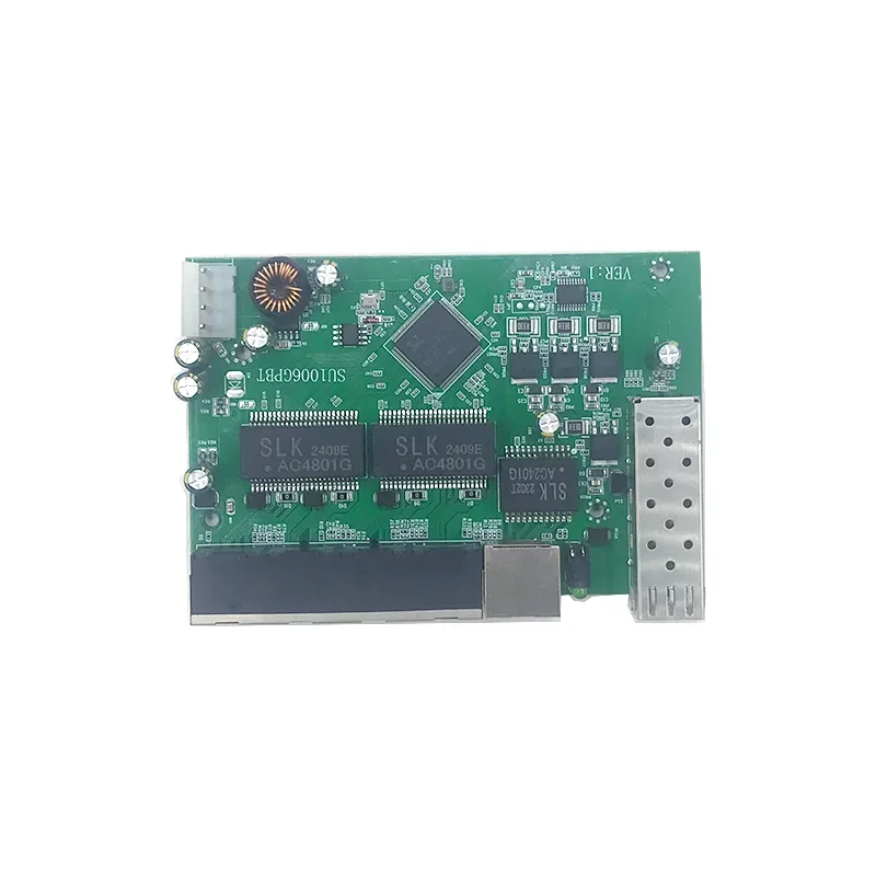 イーサネット業界スイッチ、5 10/100/1000m、48v (60w-300w) 、4ポートのeスイッチ、802。3bt/class8、1ポート1000mアップリンク/nvr、1ポートsfp