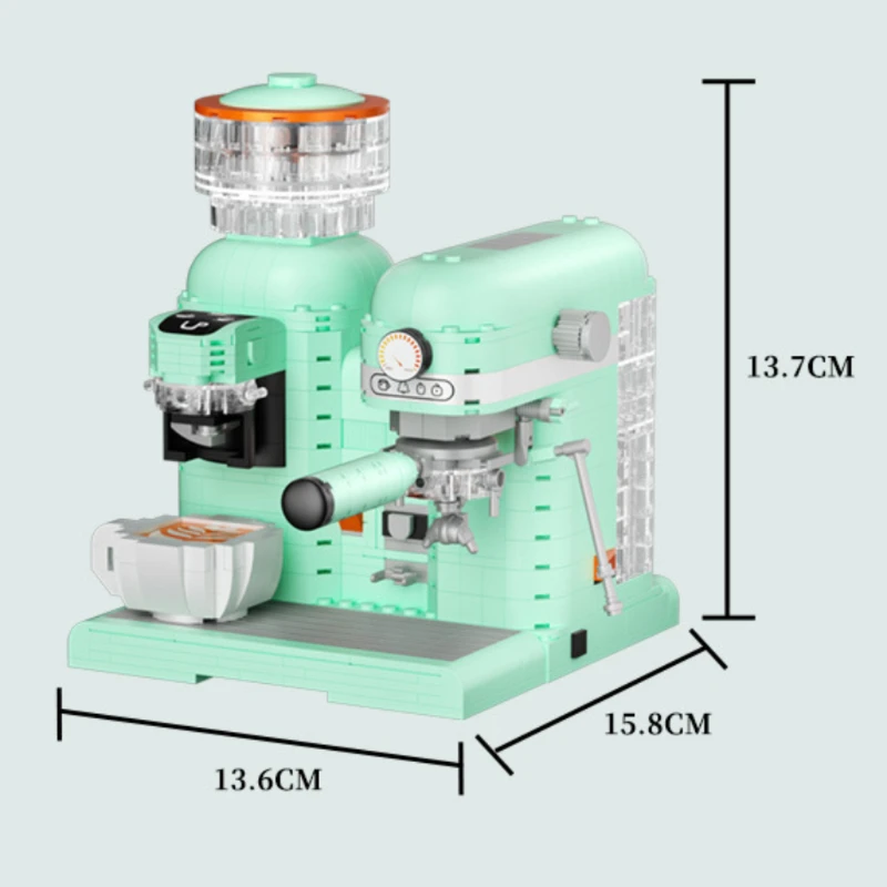 Ensemble de construction de cafetière et de broyeur à engrenages pour adultes, cadeau de vacances créatif, design de divertissement, artisanat de précision