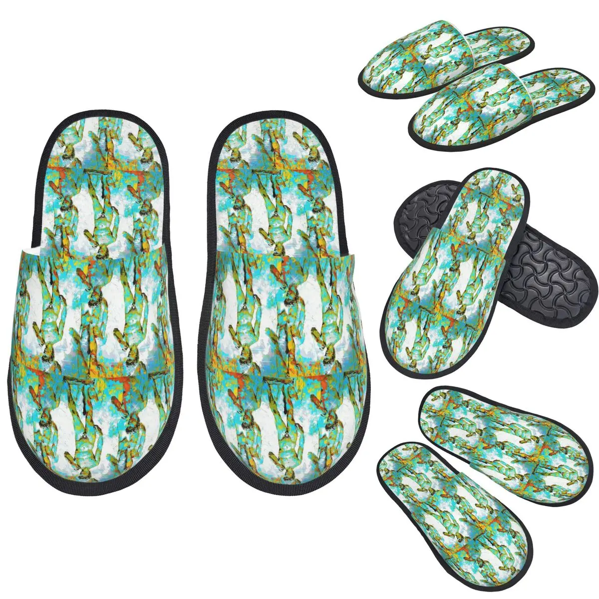 

Custom David Michelangelo Sculpture Slippers Memory Foam Warm Soft Women House Slipper Bedroom Comfy Shoes