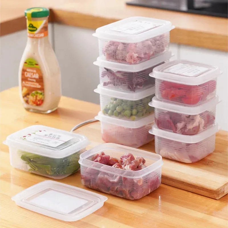 Refrigerator Food Storage Box, Freezer Meat & Fruit Fresh-Keeping Container, Portable Kitchen Sub-Pack Organization Bin