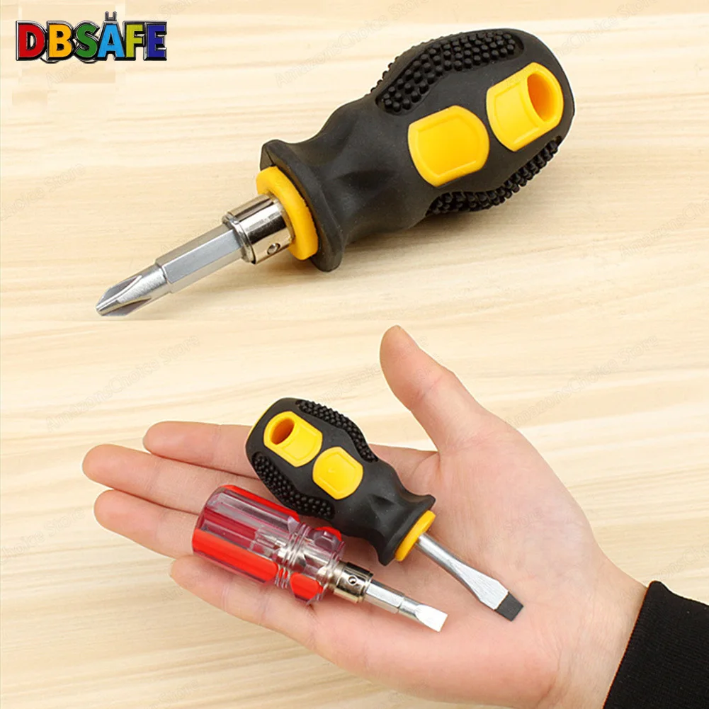 1pc Short Handle Screwdriver Set Portable Encapsulation/Crystal Radish Handles Flat Crosshead Screwdrivers For Repairing Tools