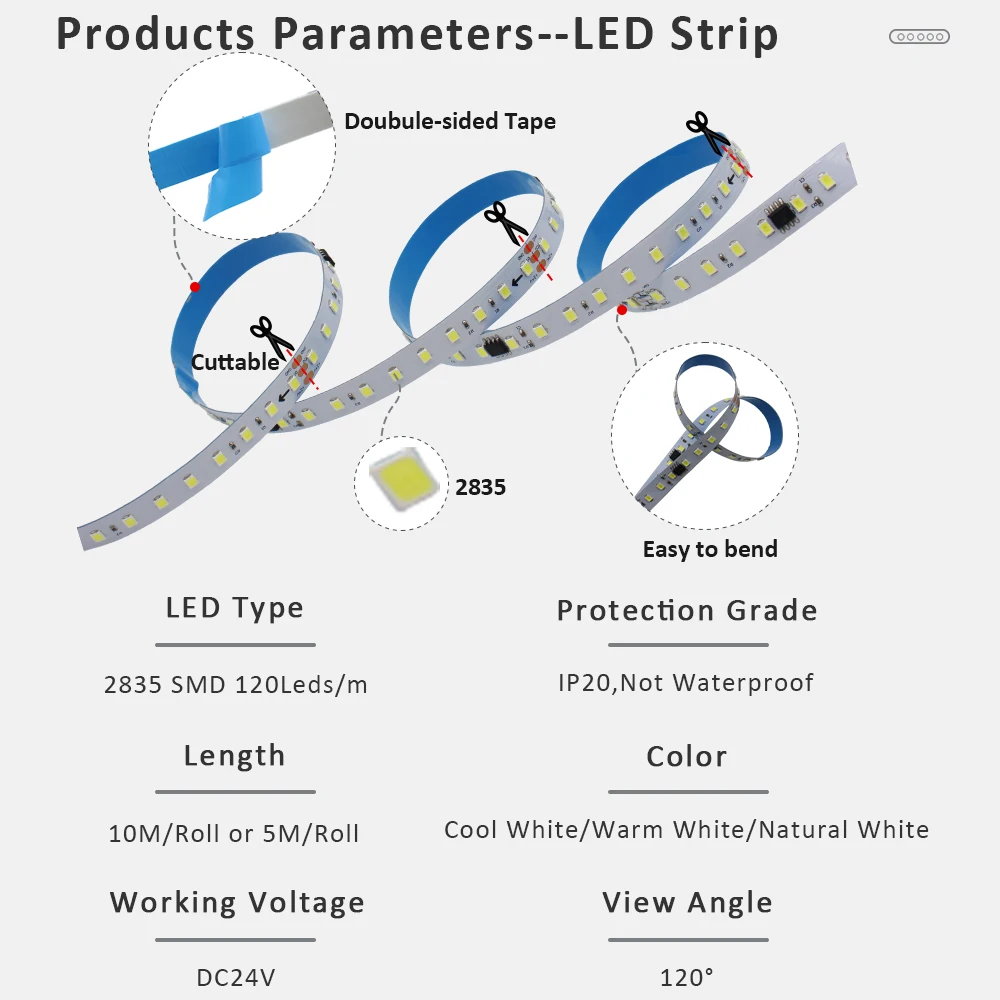 Bande lumineuse LED de course de chevaux avec contrôleur tactile sans fil RF, 24V, 10m, 15m, WS2811, 2835, SMD, 120