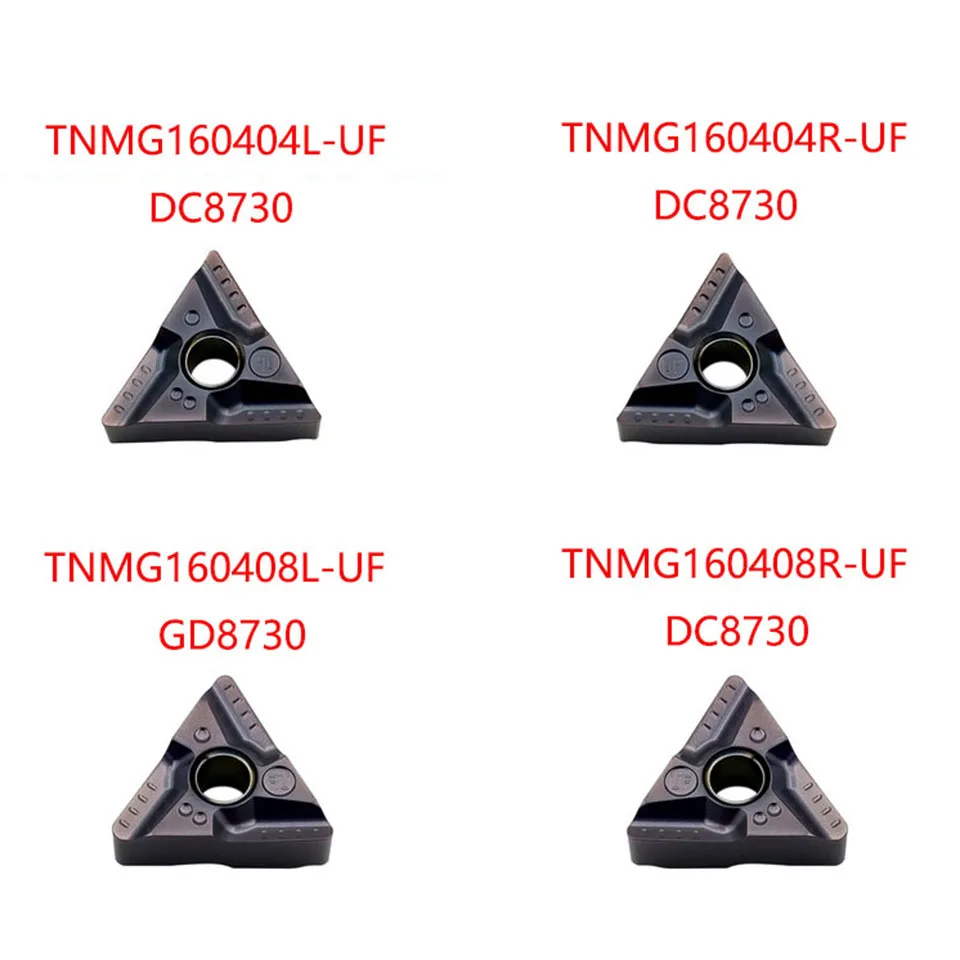 10 pz inserti in metallo duro TNMG160408 UF tornio originale di alta qualità utensile da tornio in acciaio inossidabile temprato