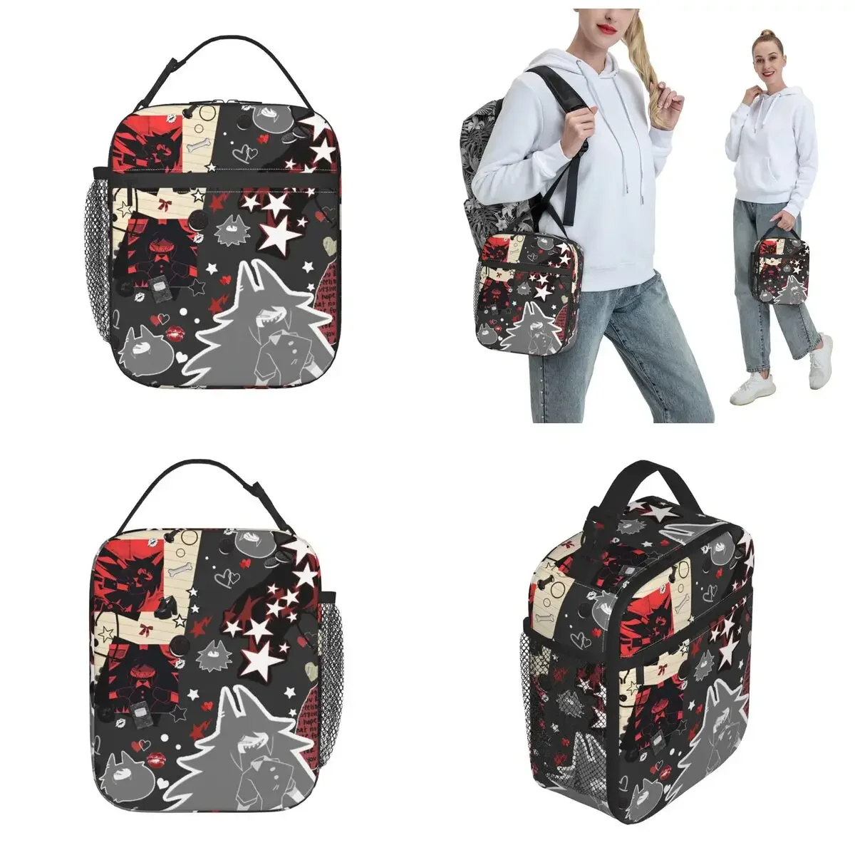 Miss Circle Thermal Insulated Lunch Bag for School Fundamental Paper Education Portable Bento Box Thermal Cooler Lunch Boxes