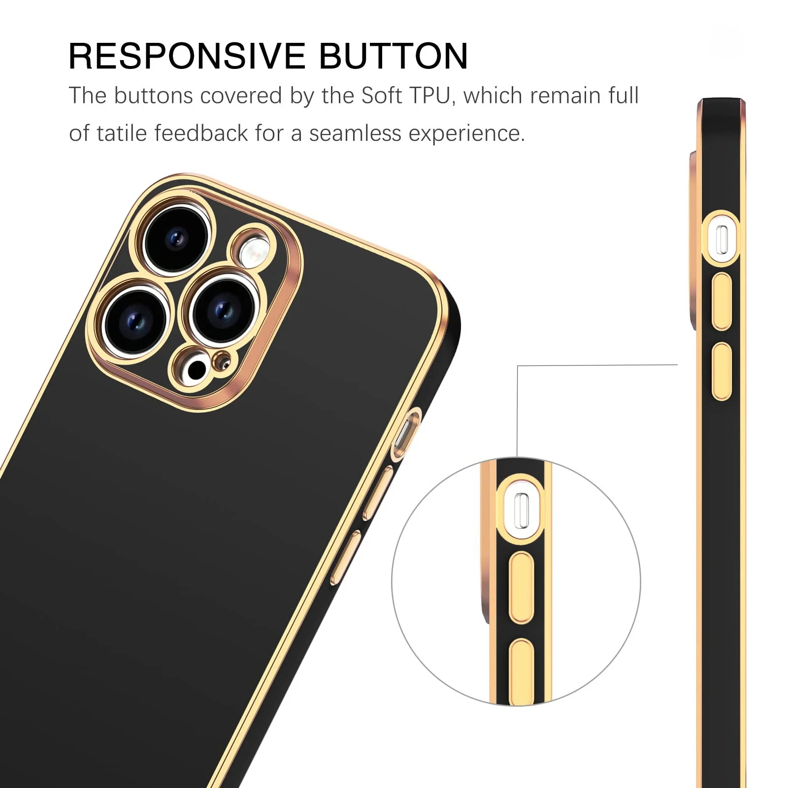 Luxury Solid Color Silicone Soft Case For IPhone 15 14 11 12 13 Pro Max Mini Plus Square Plating Glossy Shockproof Protect Cover