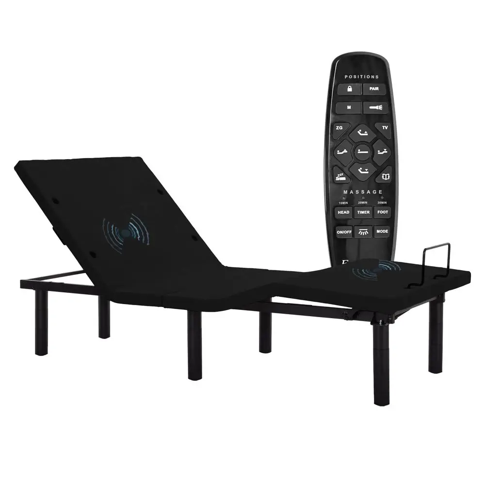 Adjustable Electric Twin XL Bed Base Frame with Massage, USB TypeC Ports, Zero Gravity, Under Bed Led Lighting and Three Leg He