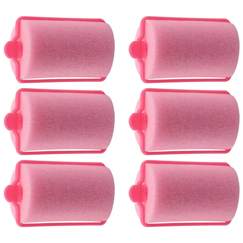 

A29R 36Pcs Dark Pink Hair Styling Soft Foam Sponge Rollers Curlers Hairdressing Tool