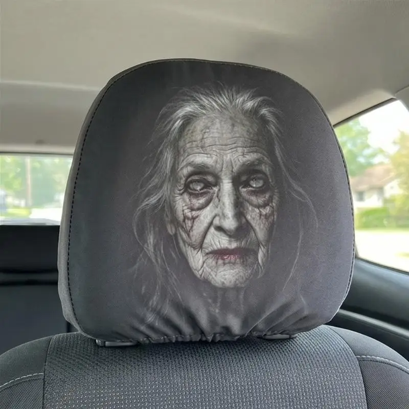 Vehicle Covers Prank Face Expression Quick Installation Headrest Cover New