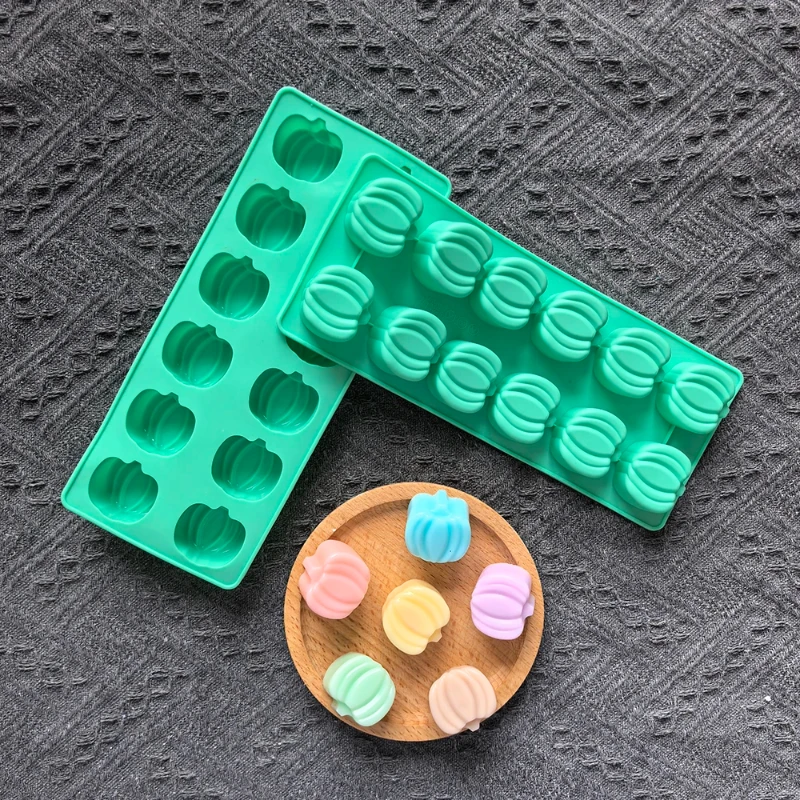 Stampo in silicone a forma di zucca da 1 pezzo a 12 fori, utilizzato per cioccolato, dessert, caramelle, biscotti, ornamenti per la decorazione di torte
