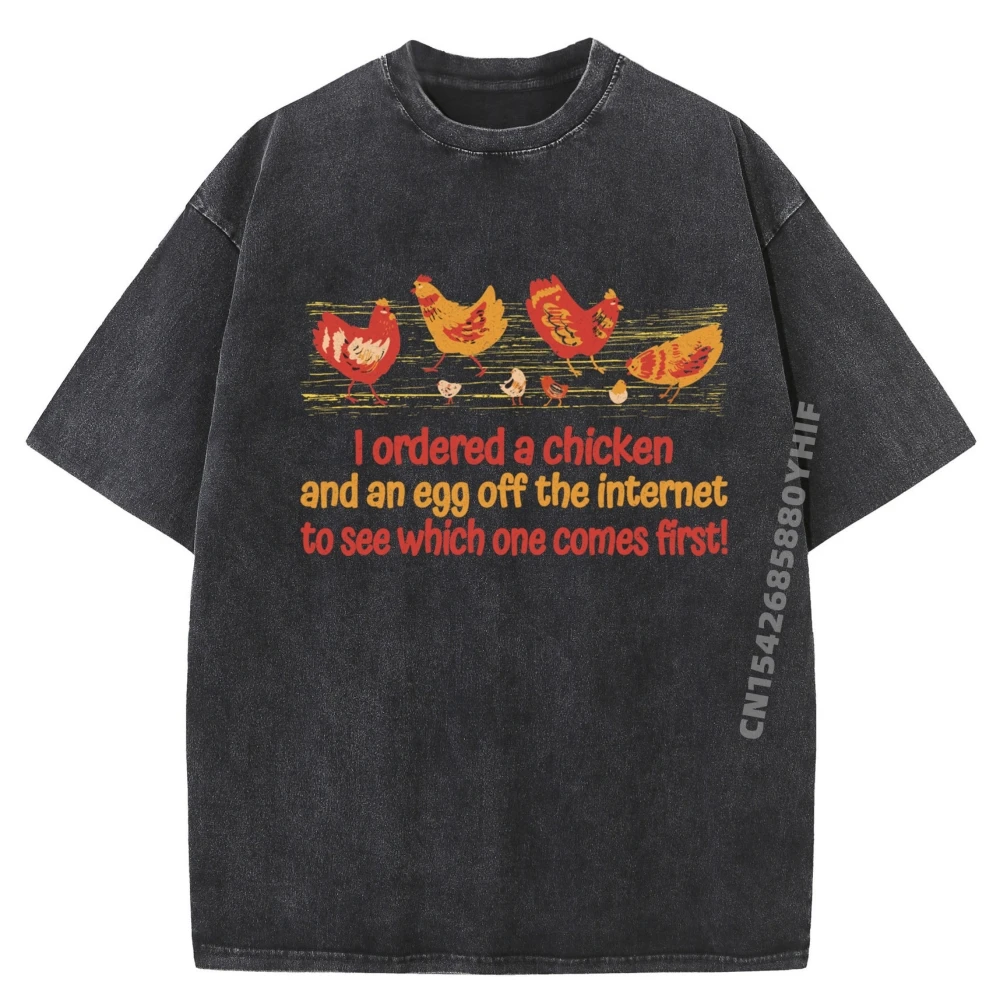 

Семейный заказ, футболки с курицей и яйцом, графические футболки со скидкой, уличная стираная футболка, мужская одежда, Camiseta с принтом