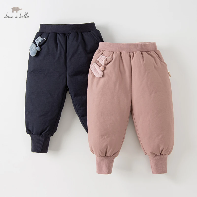 

Dave Bella Fleece Baby Girl Casual Pants Autumn Winter Girls All-match Pants Fashion Fleece Pants For 2-7Y DB4224539