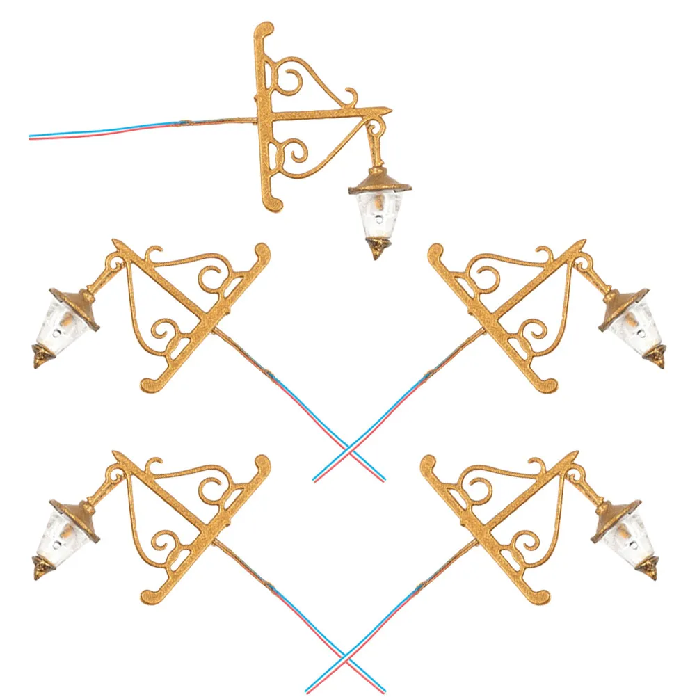 

Набор из 5 миниатюрных настенных светильников из нержавеющей стали для миниатюрных домиков, садовых фонарей, декоративных элементов для песочниц и DIY-проектов