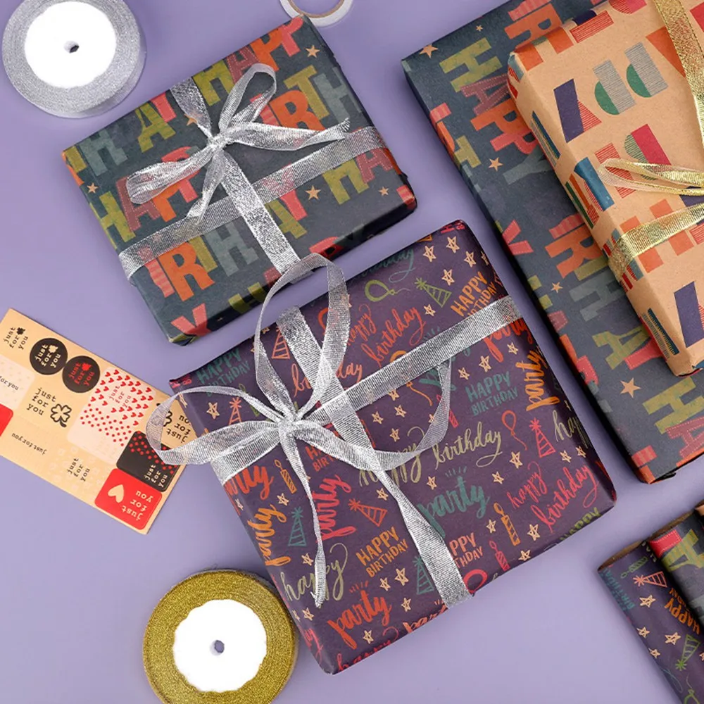 12 ورقة من ورق تغليف عيد الميلاد 6 أنواع مختلفة من ورق تغليف الهدايا للأولاد والرجال والنساء والأطفال-POS