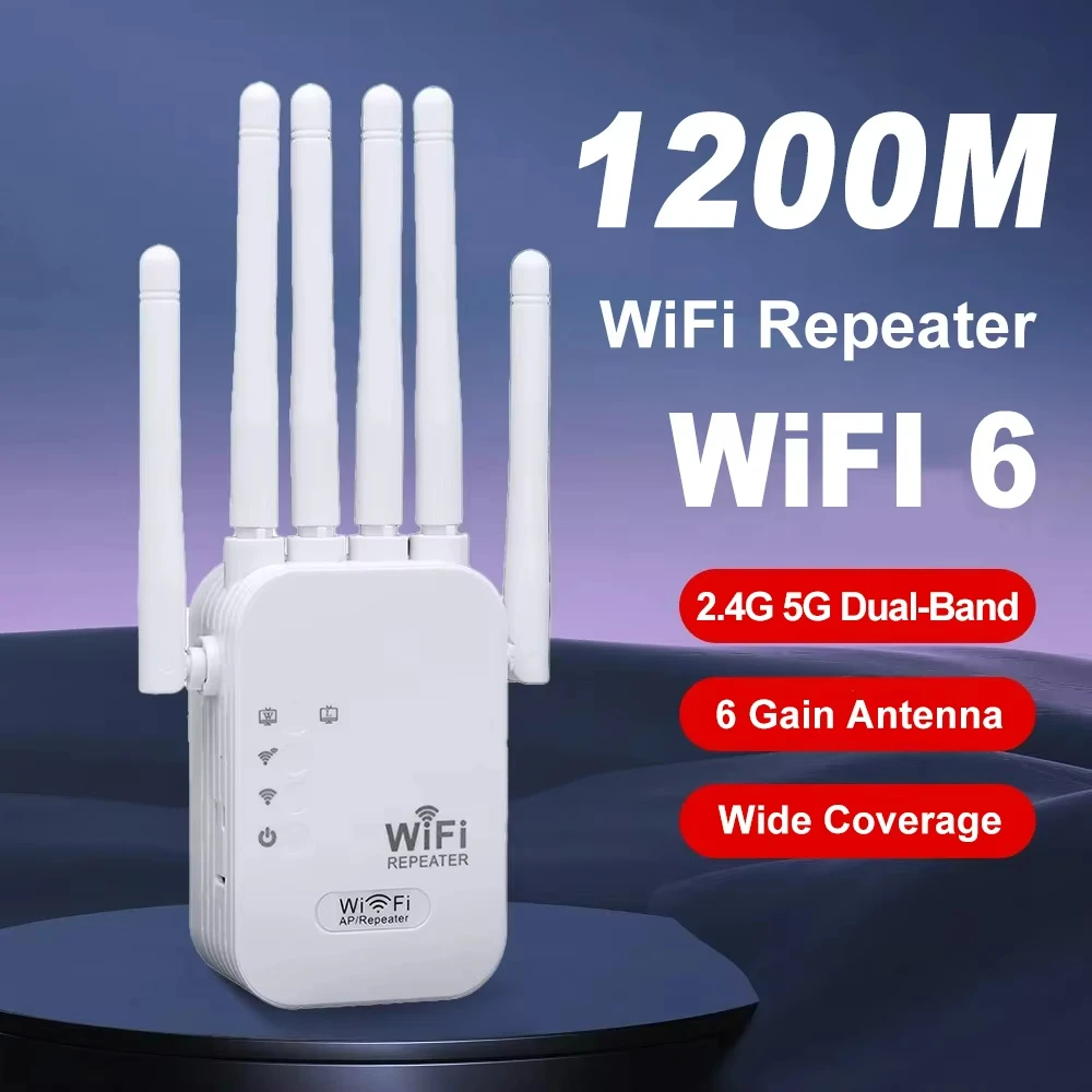 ワイヤレスwifiリピーター,信号増幅器,デュアルバンドネットワーク,1200mbps,2.4g,5g,802.11ac