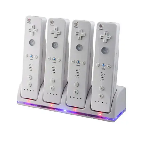 Imagen 2 del producto Cargador de batería para mando de Nintendo Wii, estación de carga para mando a distancia Wii, recargable por USB para consola de juegos WII