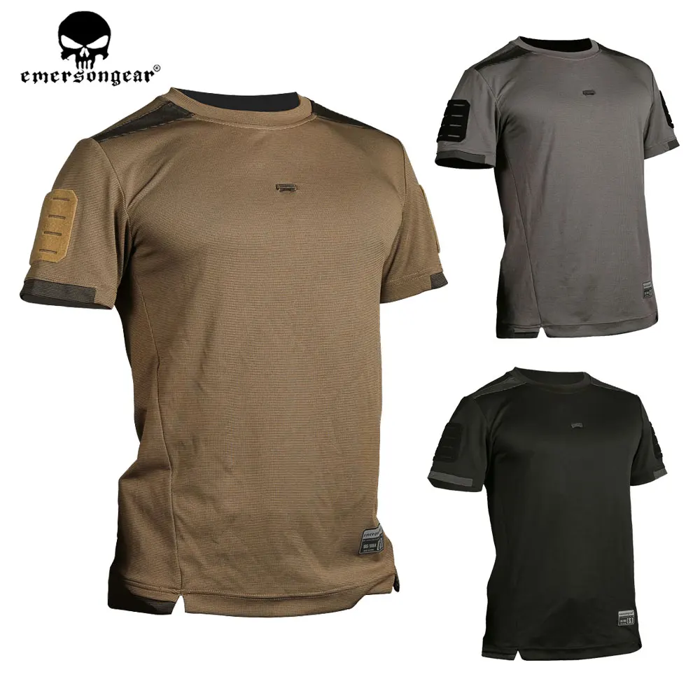 Emersongear męska taktyczna koszulka UMP Frogmen z krótkim rękawem szybkoschnąca koszulka gimnastyczna polowanie kamuflaż Camping piesze wycieczki koszule sportowe