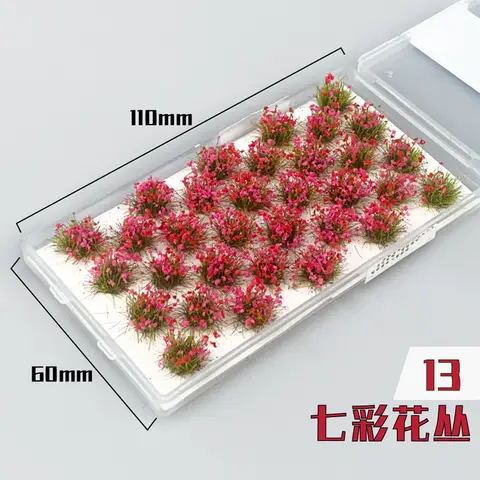 Simuleringsblommor Gräskluster Modell Miniatyrväxtmaterial för sandbord/trädgårdsscenlayout Diorama-kit 32 st/ask 10 best sales diorama parkeringsplats - №4