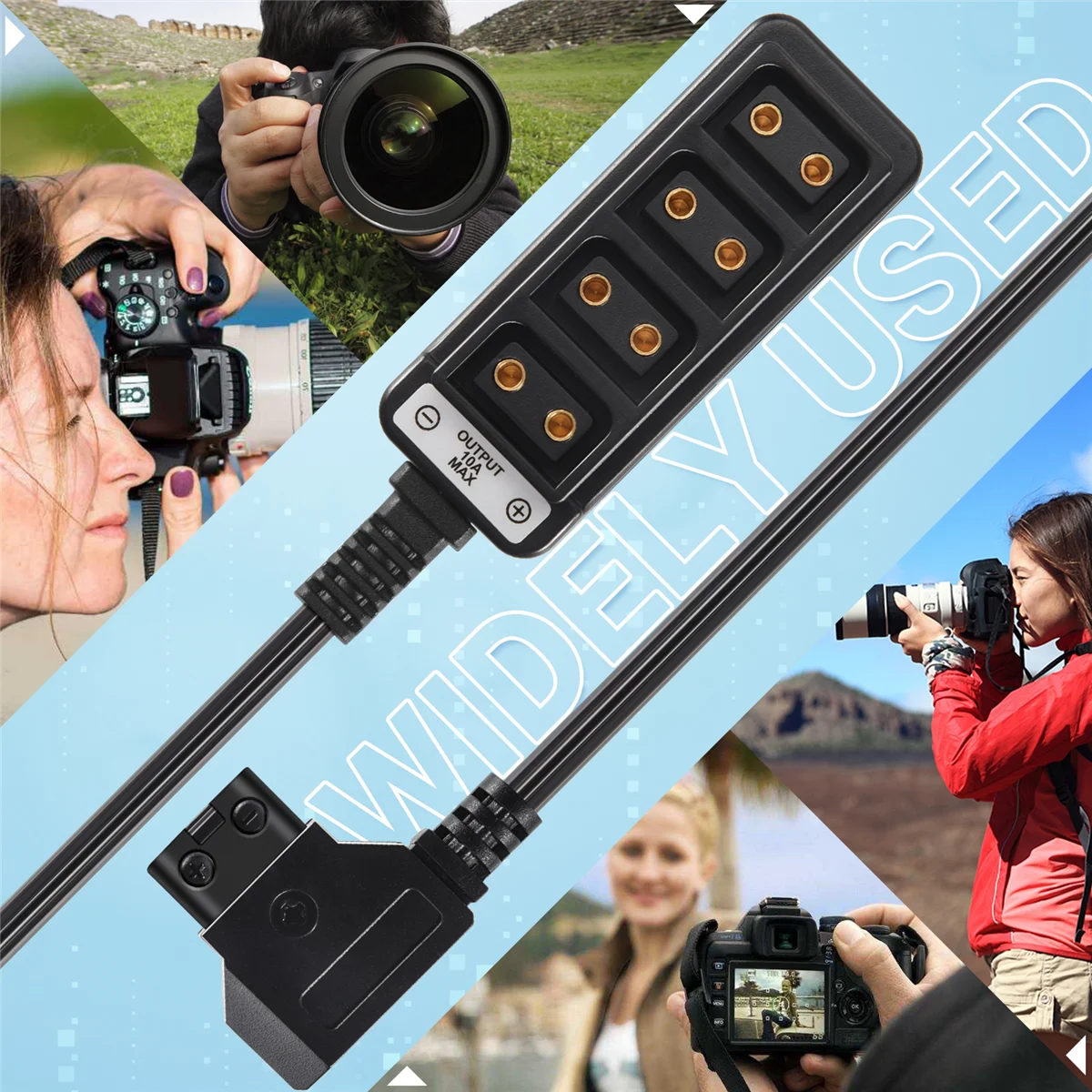 SMIEA Male D-Tap B Type Power Dtap Tap To 4 Female P-Tap Ptap Hub Adapter Electric Splitter For Photography Power Accessories