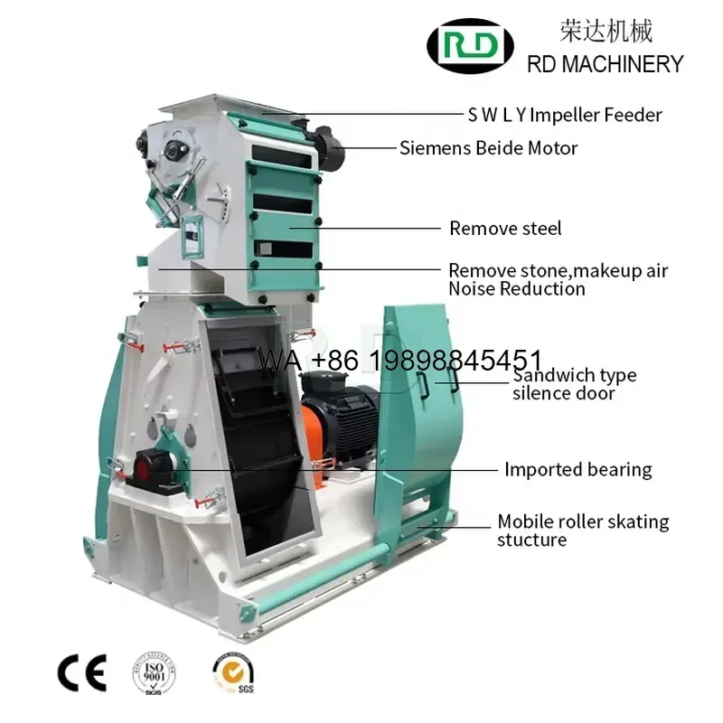 Wmwmnu for 3-4T/H Stainless Steel Grain Sorghum Hammer Mill Feed Grinding