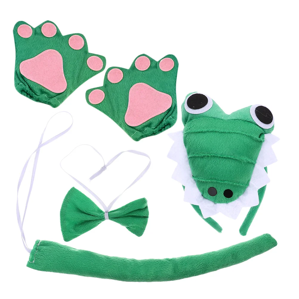 مجموعة واحدة من أزياء عصابة الرأس، قفازات ربطة عنق على شكل ذيل حيوان لطيف تتضمن ملحقات حفلات الهالوين التأثيرية للأطفال والكبار #1