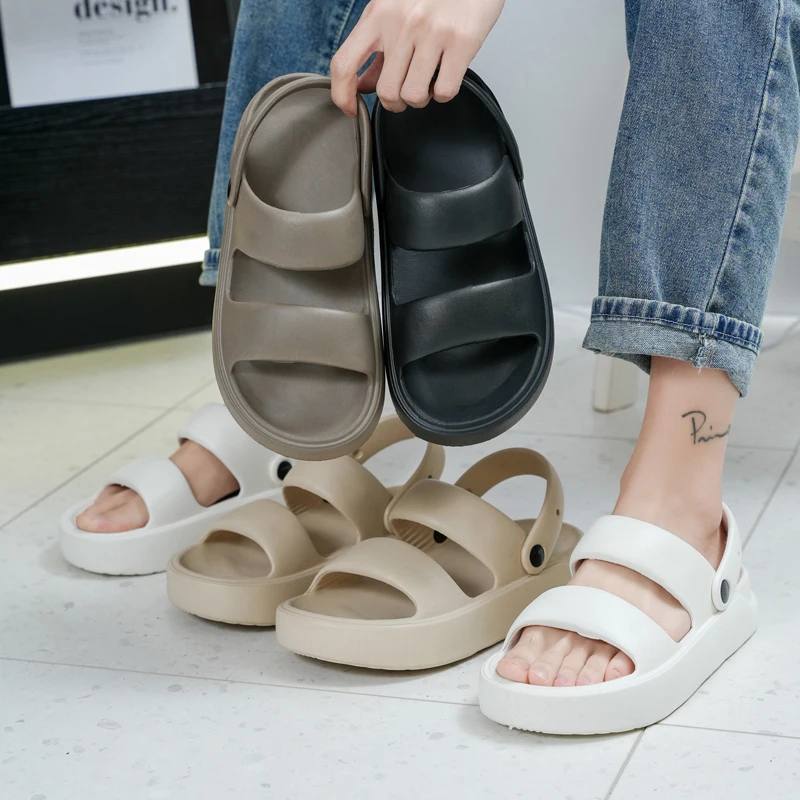 

Men's Sandals 4cm Thick-Soled Non-Slip Beach Shoes Outdoor Dual-Use Breathable Open-Toe Slippers