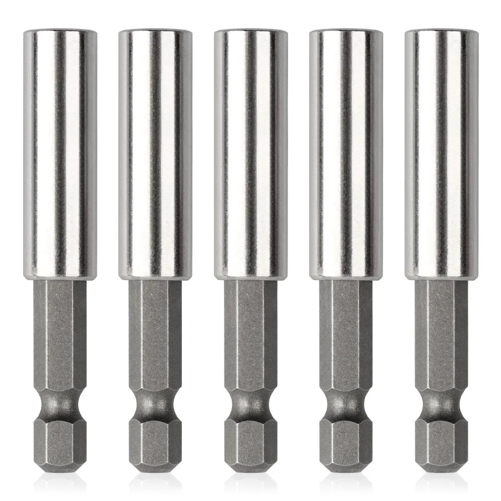 5PCS 1/4 Inch Hex Shank Magnetic Drill Bit Holder S2 Steel Material Strong Magnetic Tip Screwdriver Extension Holder Hex Drive