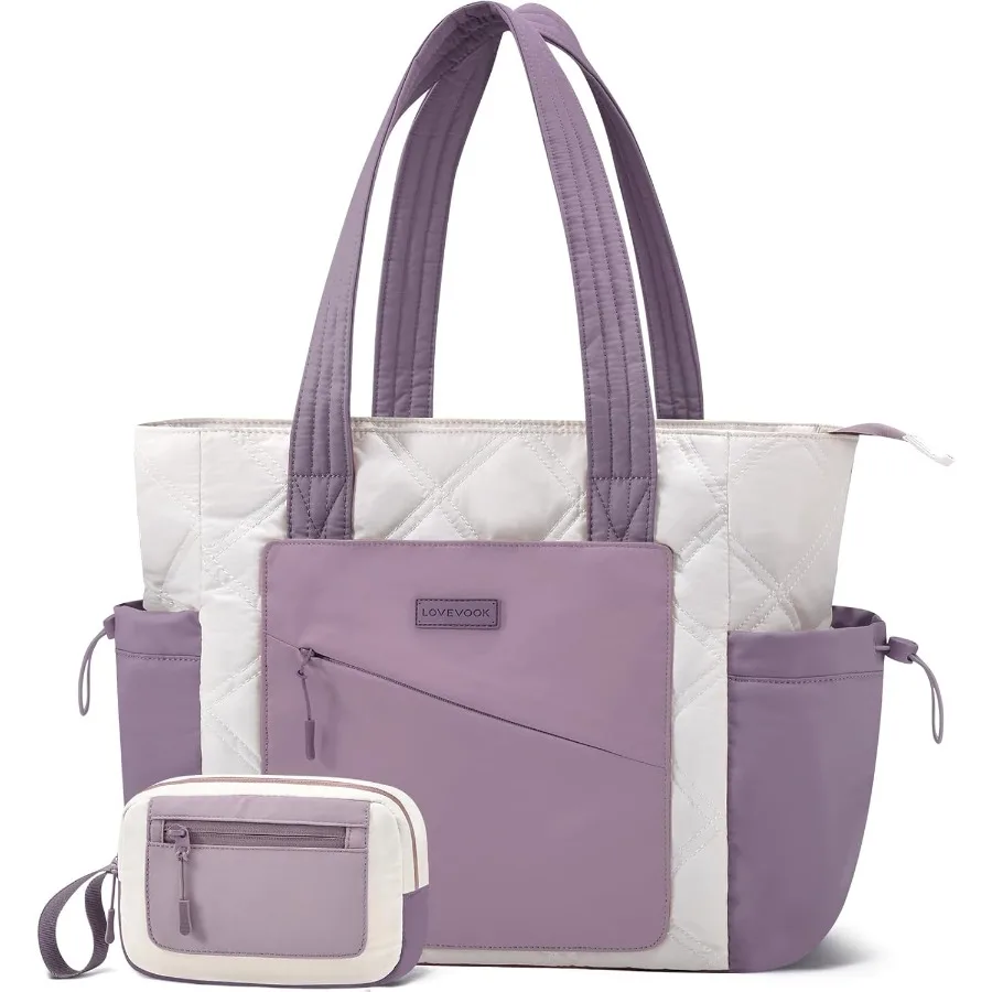 

Стеганая женская сумка-тоут с застежкой-молнией. Стильный дизайн-пуховик. Идеально подходит для ежедневного использования. Работа, путешествий, школы и медсестер.