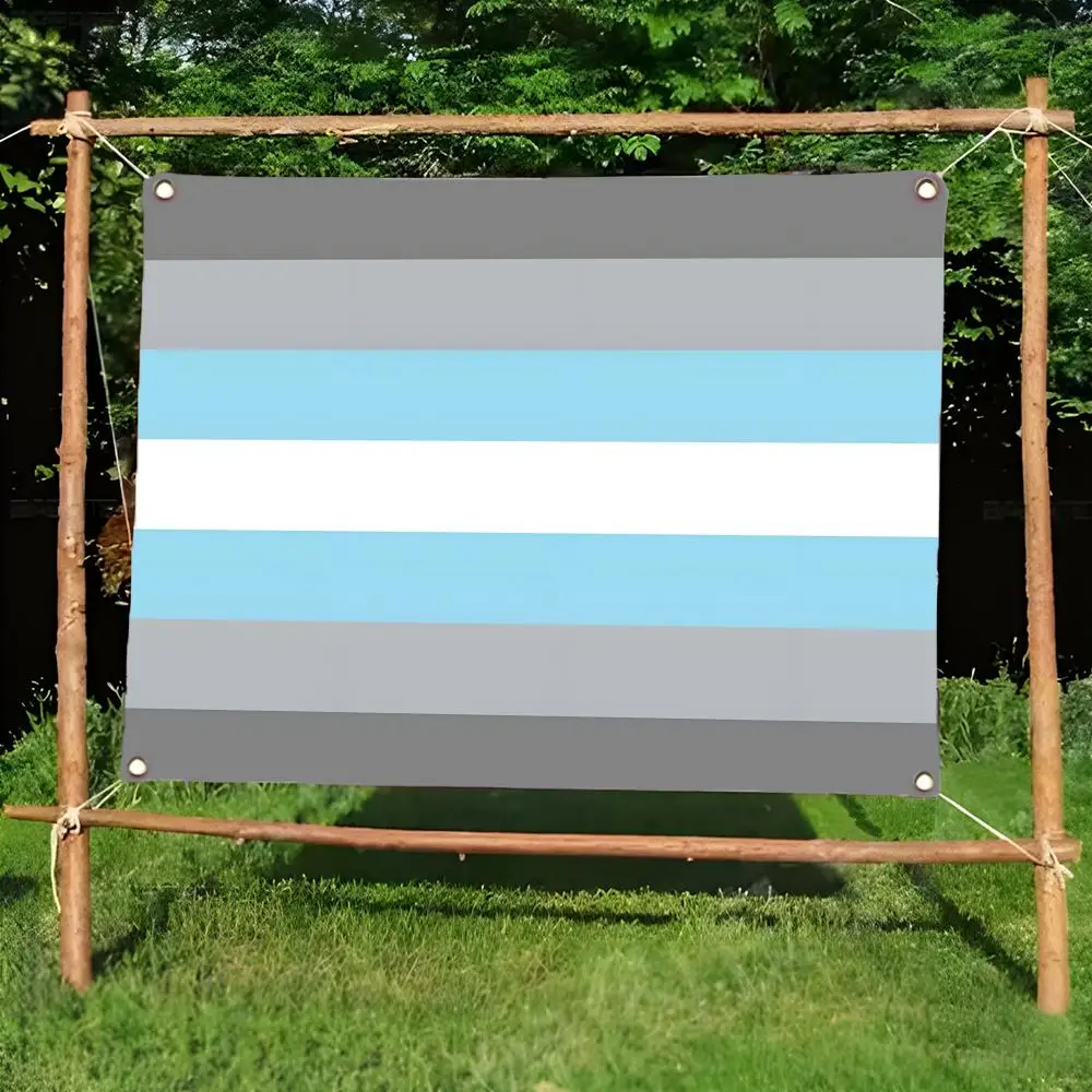 Trendy Affirming Fluid D-Demiboy Pride Flags Borderless four-ring ornament indoor outdoor decoration effortless to hang