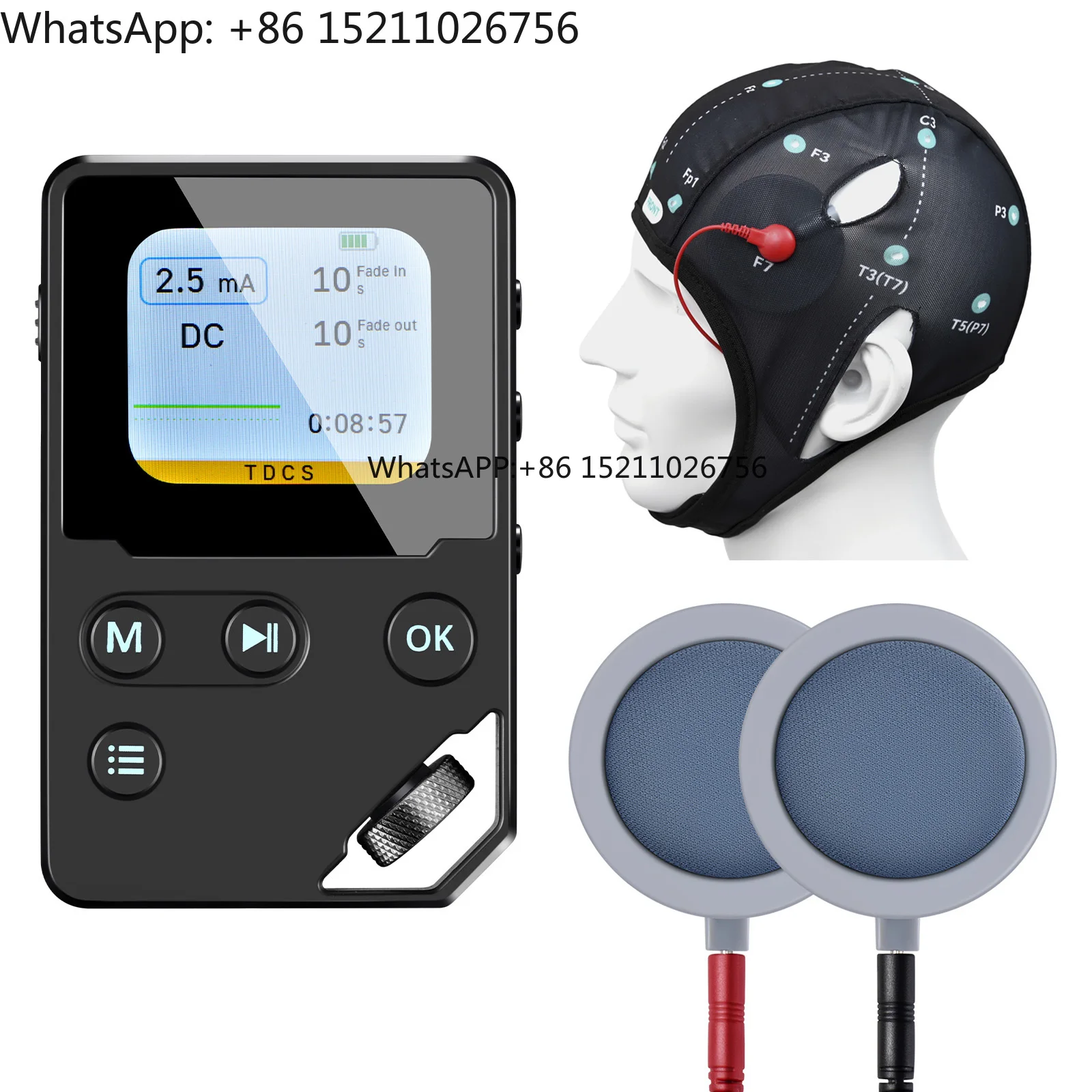 TDCS Device Transcranial Direct Current Brain Stimulation Kit 4.5mA DC AC Pulse ES Neuromodulation Head Stress Relief Massager