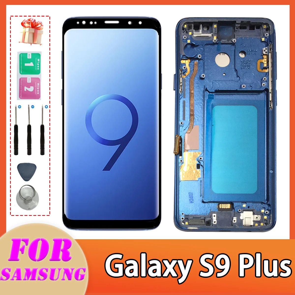 TFT Display For Samsung Galaxy S9 Plus G965F G965FN G965F LCD Display Touch Screen Digitizer Assembly Display Parts 100% Tested