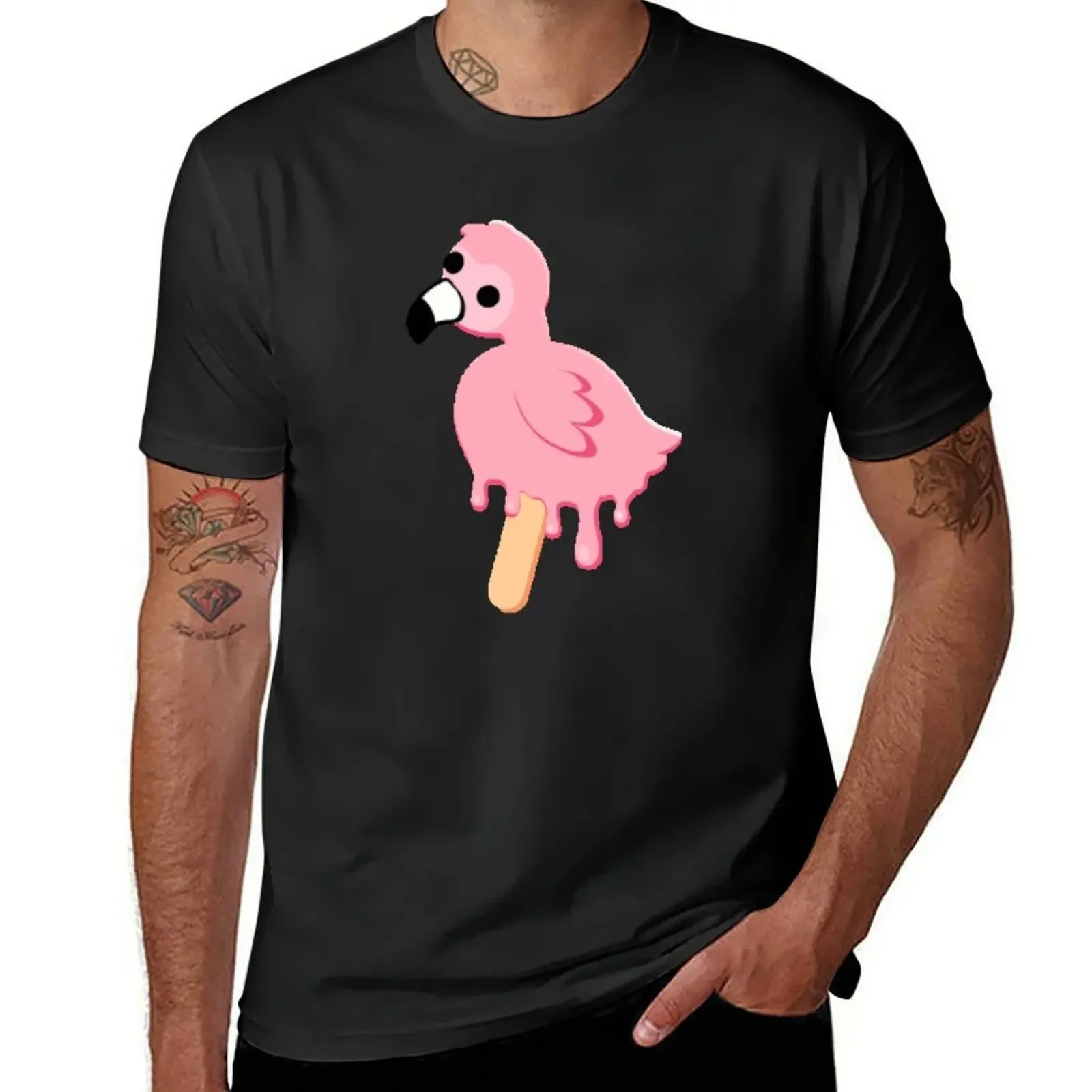 Flamingo Bird Popsicle T-Shirt kawaii clothes graphic shirts plus sizes sports fans t shirt for men