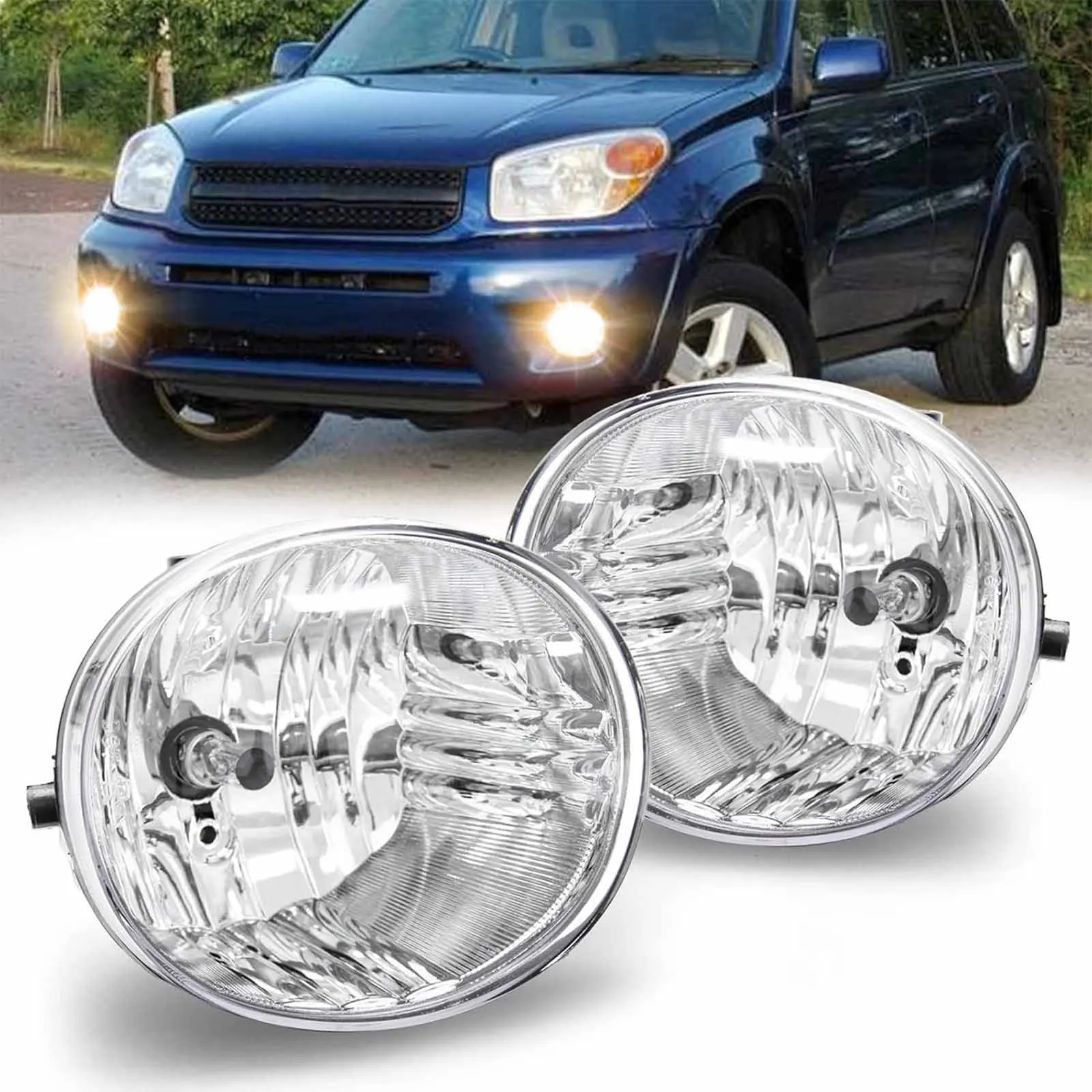 2 قطعة أضواء الضباب لتويوتا RAV4 2004 2005 لكزس المصابيح الأمامية مصابيح الضباب الهالوجين DRL مصابيح الضباب اكسسوارات السيارات