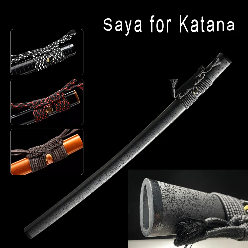 76 CM Black Spots Saya,Hardwood Scabbard Sheath For Japanese Katana Size Samurai Swords Saya With Quality Silk Sageo