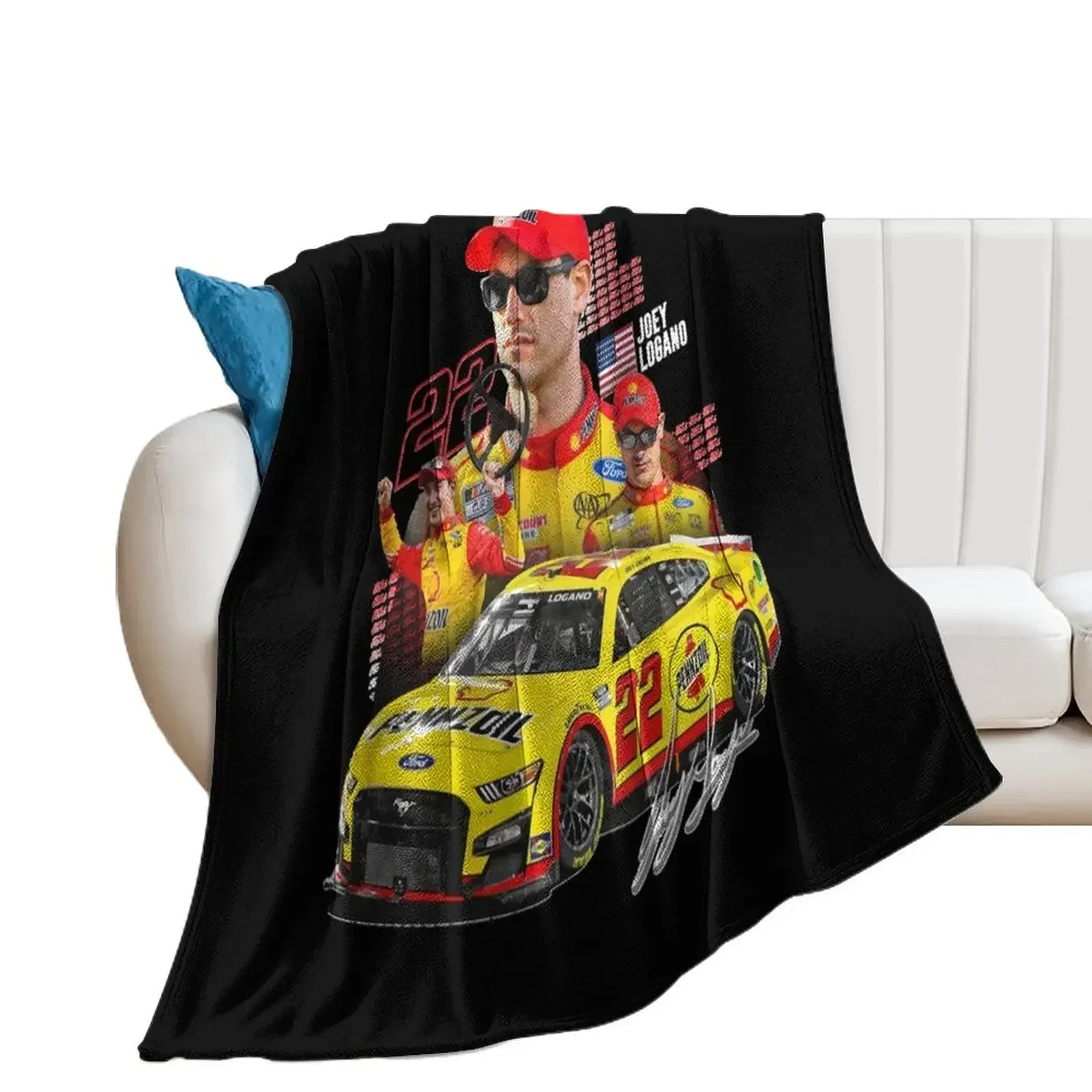 

NEW Joey Logano NEXT GEN MUSTANG 2022 Graphic Classic Throw Blanket Hair Fashion Sofas Bed linens for sofa Blankets