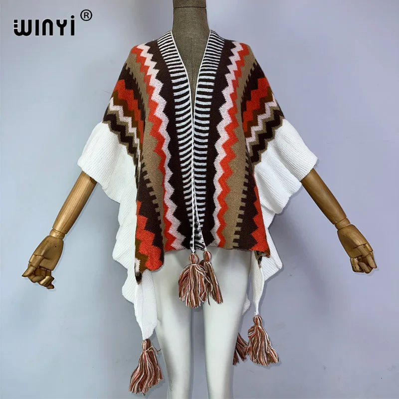 WINYI new poncho Women Knitting over coat for women 2023 moda femminile mantello bohémien nappa winter capas para mujer abbigliamento