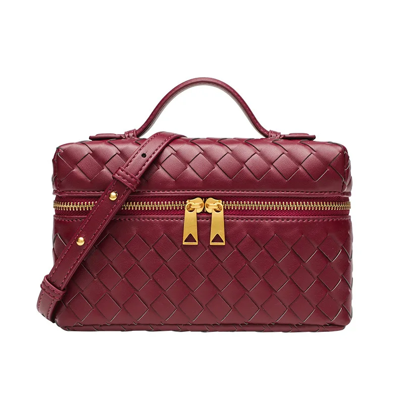 

Handwoven 2025 New Style High-End Small Square Handheld Box Single Shoulder Crossbody Makeup Bag