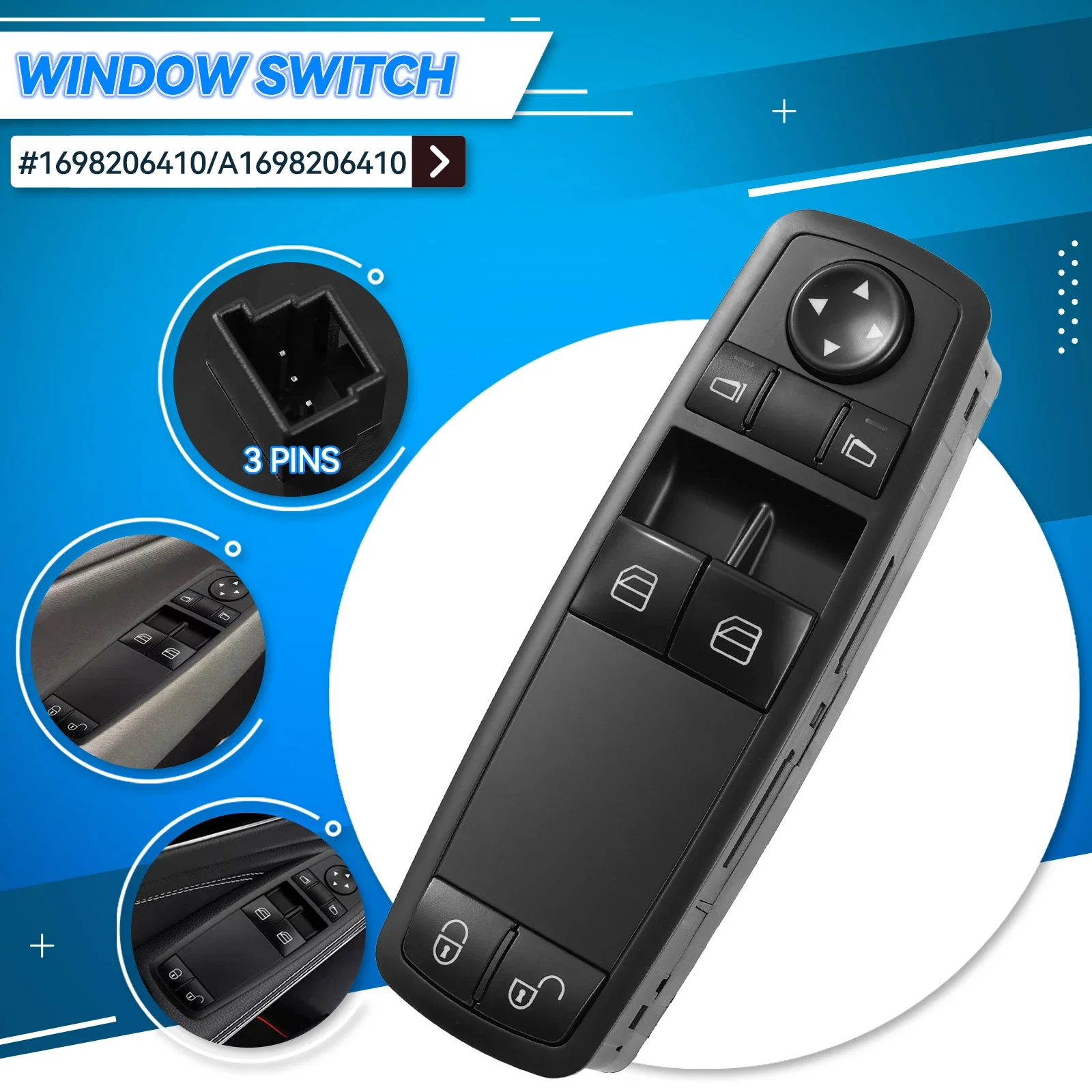 

Электрический переключатель управления окном, кнопка подъемника, главная панель 1698206410 A 1698206410 Для Mercedes Benz A-Klasse W169 B-Klasse W245