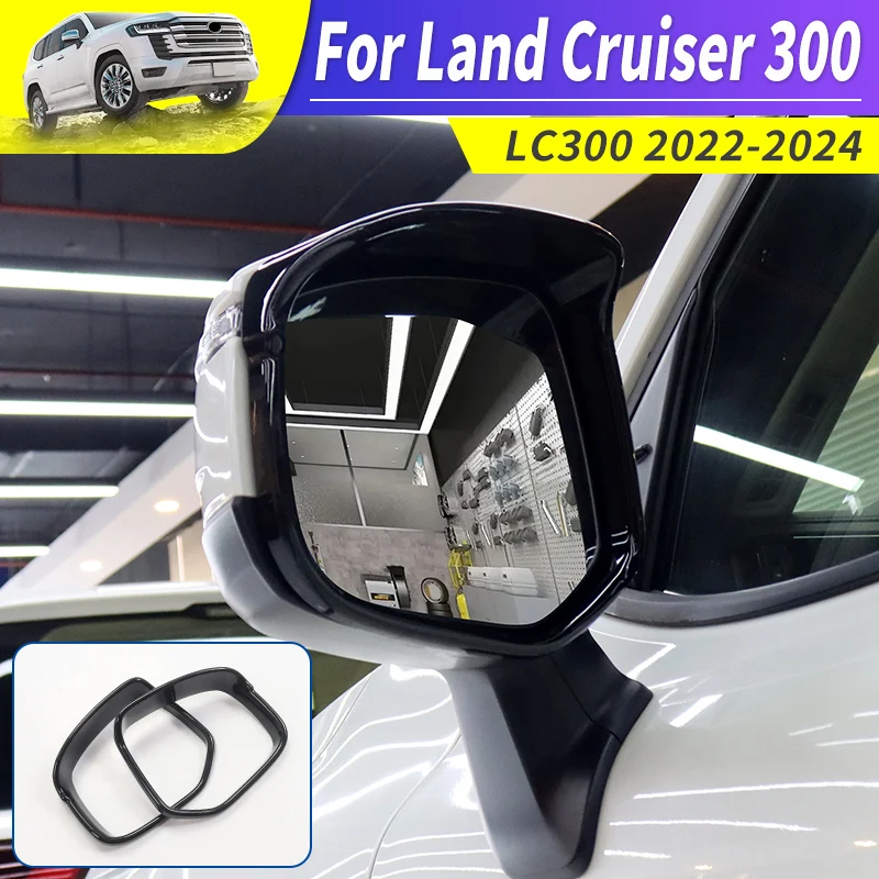 For 2021 2022 2023 2024 Toyota Land Cruiser 300 Rearview Mirror Rainproof Cover Rain Eyebrow LC300 Exterior Upgrade Accessories